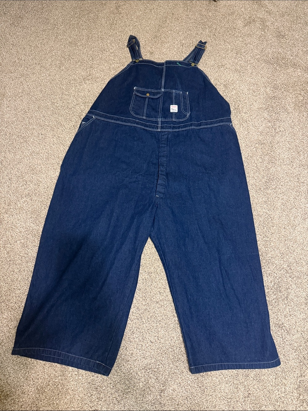 Vintage Pointer Brand Denim Bib Overalls W64 L32 Made in the USA workwear